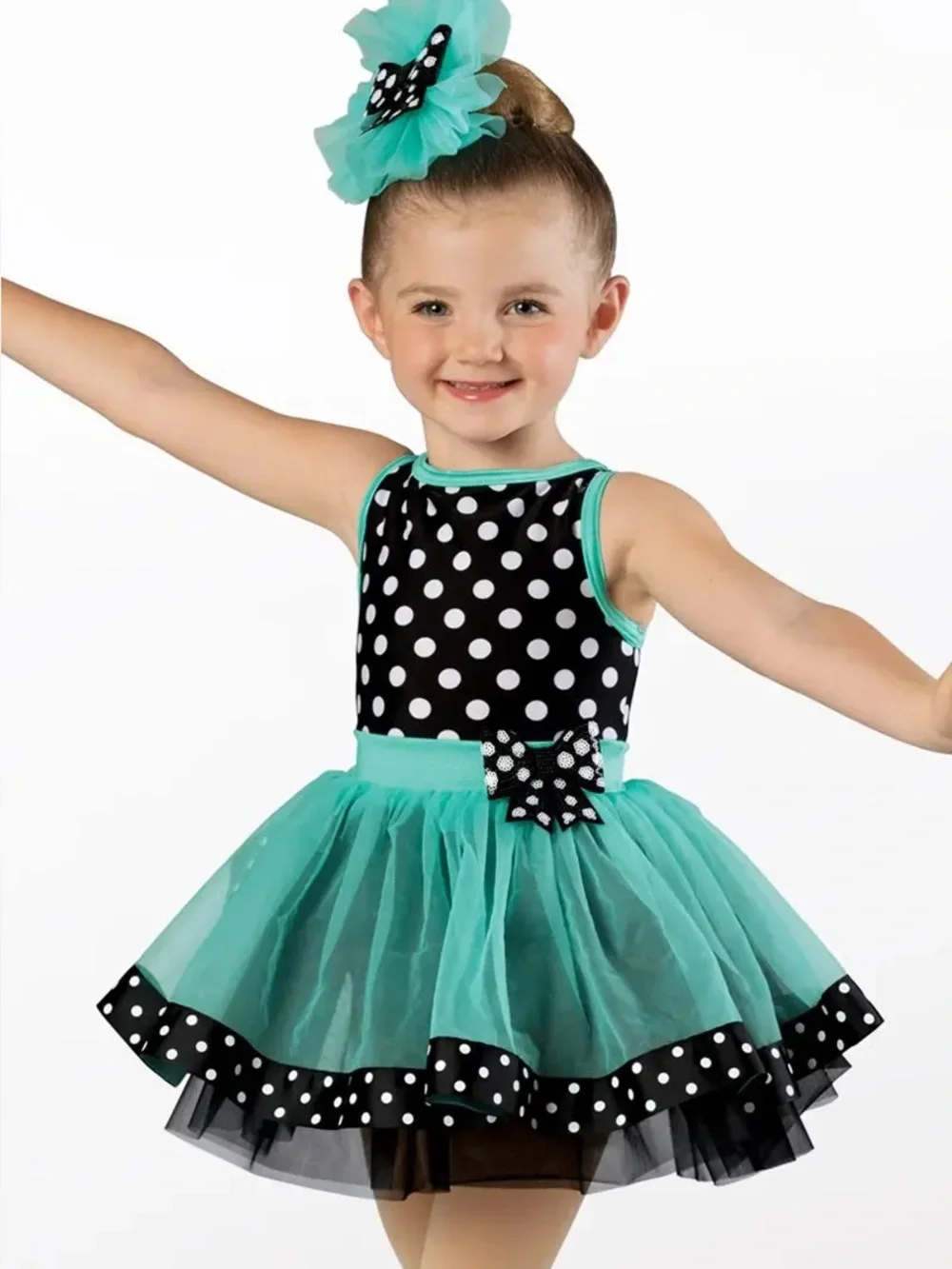 NEW! Weissman Oh You Beautiful Doll tap dance costume recital polka dot tutu